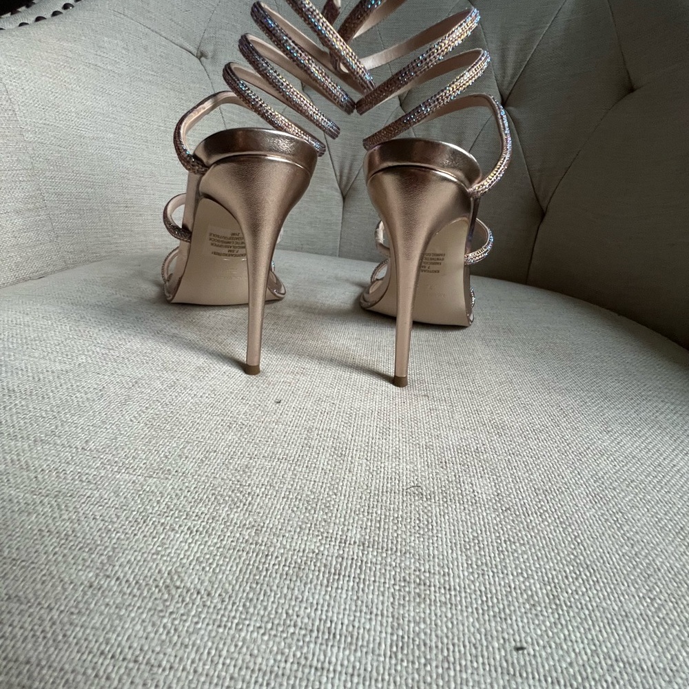 Steve Madden Glittering Gold Strappy Heels - Picture 3 of 4